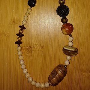 Cultural, earthy-colored, beaded necklace